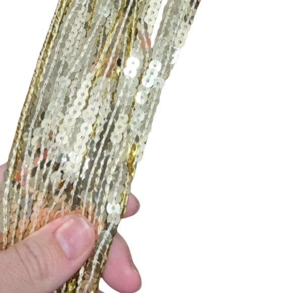 Velvet Gold Sequin Fringe Blazer - Picture 4 of 6